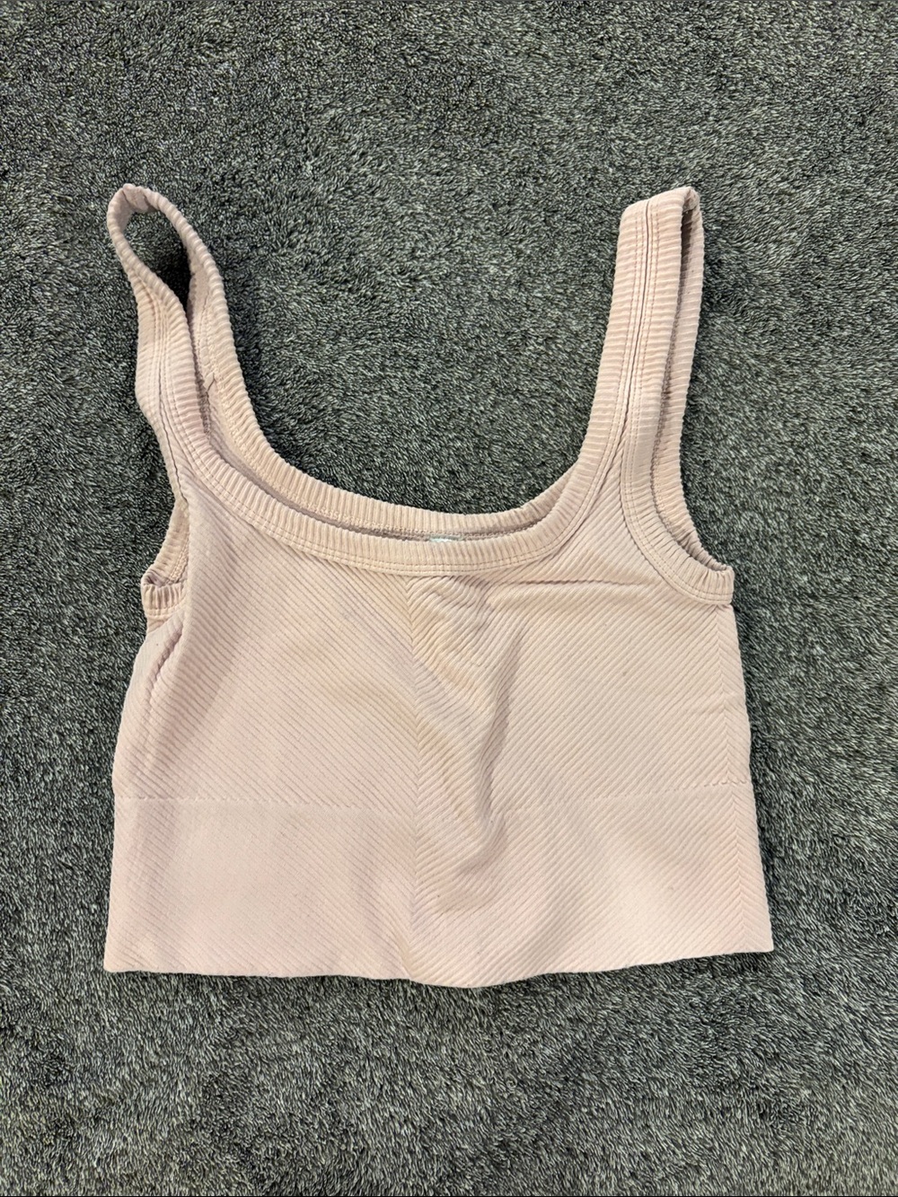 Nikibiki Ribbed Scoop Crop Tank - Blush